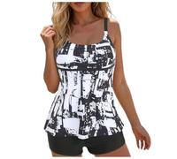 El del Control De La Barriga del Traje De Baño Las Mujeres Tankini Empuja hacia Arriba El Llano Control La Barriga Dos Piezas Tankini para Mujer Conjunto Mujer Vientre Lejos Traje Baño Dos Piezas