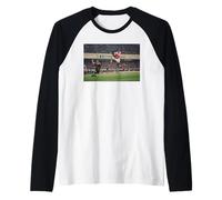 El Delantero del Arsenal Ian Wright dispara al V Aston Villa Football Camiseta Manga Raglan