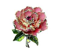 El delicado broche de peonías para mujer con superficie esmaltada y acento de perlas agrega un encanto elegante a cualquier aspecto elegante. Pin de solapa para mujer, talla única, como se describe