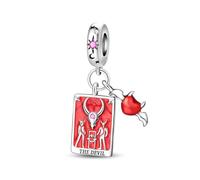 El demonio en posición vertical Tarot colgante Charm, Charm para pulsera, compatible con Pandora pulsera Neckalce