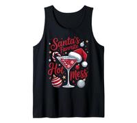 El Desastre Caliente Favorito de Santa - Martini & Candy Cane Christmas Camiseta sin Mangas