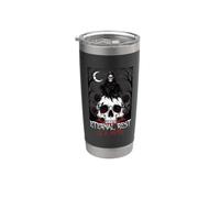 El descanso eterno es una calavera gótica mito Vaso térmico de acero inoxidable de doble pared