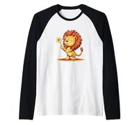 El deseo del rey con este gráfico de león y diente de león Camiseta Manga Raglan