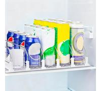 El Deslizador Automático para Empujar Bebidas Tiene Capacidad para Hasta 30 Latas, Ancho Ajustable, Autoempuje, Organizador de Latas de 12 Oz, 16 Oz, 16,9 Oz y 20 Oz para Refrigerador (Blanco 38cm)