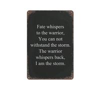 El Destino Le Susurra Al Guerrero: No Puedes Resistir La Tormenta. El Guerrero Responde En Un Susurro: Yo Soy La Tormenta. Letrero De Metal Divertido Cartel De Chapa Cartel De Metal 20X30Cm