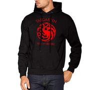 El Desván Nerd Fire and Blood - Sudadera con Capucha para Hombre (L, Negro)