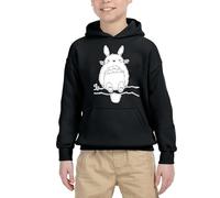 El Desván Nerd Protector del Bosque - Sudadera niño con Capucha (12 años, Negro)
