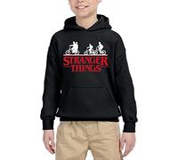 El Desván Nerd The Upside Down - Sudadera con Capucha para niños (9 años, Negro)