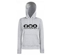 El Desván Nerd Ver, Oir, Callar - Sudadera de Mujer con Capucha (M, Gris)