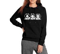 El Desván Nerd Ver, Oir, Callar - Sudadera de Mujer con Capucha (M, Negro)