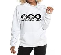 El Desván Nerd Ver, Oir, Callar - Sudadera de Mujer con Capucha (XL, Blanco)