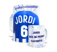 EL DETALLITO Taza Personalizada Español Nombre Número Y Dedicatoria Regalo Fútbol Original Para Aficionados De Equipos Barcelona Madrid Apta Microondas Té Café