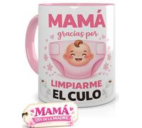 El Detallito & Tú Taza divertida para mamá regalo Día de la Madre taza de café desayuno cerámica 350ml diseño original Humor GRACIAS POR LIMPIARME EL ..