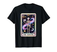 El Detective de Cartas del Tarot Esqueleto Detective Divertido Halloween Camiseta
