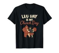 El día de la Pierna es mi día de la Iglesia Christian Gym Workout Verse Camiseta
