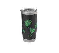 EL DÍA DE LA TIERRA SALVA NUESTRO PLANETA CAMBIO CLIMÁTICO MAPA MUNDIAL DEL Vaso térmico de acero inoxidable de doble pared