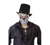 El Día de los Muertos Rubies Máscara Katrin Skull para adultos, Máscara Esqueleto, Oficial Rubies para Halloween, Carnaval y Fiestas