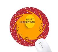 El Dia de Thanksgiving Turkey Acuarela Patron Wheel Mouse Pad de Goma roja Redonda