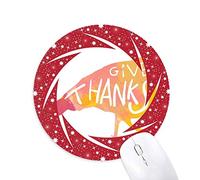 El Dia de Thanksgiving Turkey Acuarela Wheel Mouse Pad de Goma roja Redonda