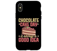 El Día Del Pastel De Chocolate Siempre Es Una Buena Idea Pastelería Panadería Carcasa para iPhone X/XS