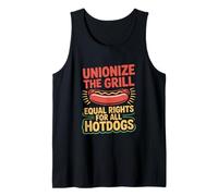El Día del Trabajo sindicaliza la parrilla igualdad de derechos para todos los perros calientes Camiseta sin Mangas