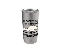 El día favorito para hacer las cosas es algún día pato Vaso térmico de acero inoxidable de doble pared