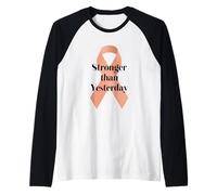 El Día Nacional de los Sobrevivientes de Cáncer es más Fuerte Que Ayer Camiseta Manga Raglan
