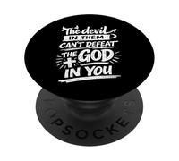 El Diablo en Ellos no Puede derrotar al Dios en ti, Christian PopSockets PopGrip Adhesivo