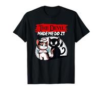 El Diablo Me Obligó A Hacerlo Gatito De Gato Diabólico De Camiseta