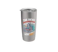 El diablo me susurró que traigo cerveza Vaso térmico de acero inoxidable de doble pared