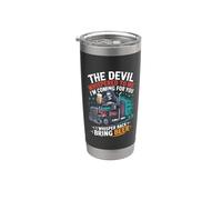 El diablo me susurró que traigo cerveza Vaso térmico de acero inoxidable de doble pared