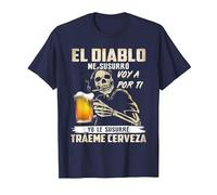 el Diablo me susurró voy a por ti yo le susurré tráeme Camiseta, Hombre, Azul Marino, 3XL