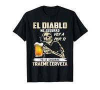 el Diablo me susurró voy a por ti yo le susurré tráeme Camiseta, Hombre, Negro, L