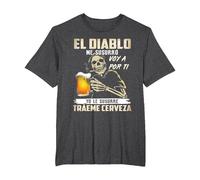 el Diablo me susurró voy a por ti yo le susurré tráeme Camiseta, Hombre Tallas Grandes, Jaspeado Oscuro, 6X Alto