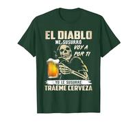 el Diablo me susurró voy a por ti yo le susurré tráeme Camiseta, Hombre, Verde Bosque, XL