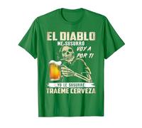 el Diablo me susurró voy a por ti yo le susurré tráeme Camiseta, Hombre, Verde Kelly, M