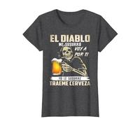 el Diablo me susurró voy a por ti yo le susurré tráeme Camiseta, Mujer, Jaspeado Oscuro, L
