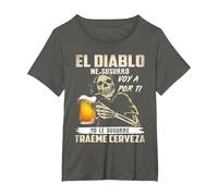 el Diablo me susurró voy a por ti yo le susurré tráeme Camiseta, Mujer Tallas Grandes, Asfalto, 4XL Grande