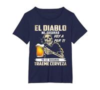 el Diablo me susurró voy a por ti yo le susurré tráeme Camiseta, Mujer Tallas Grandes, Azul Marino, 5XL Grande