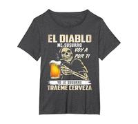 el Diablo me susurró voy a por ti yo le susurré tráeme Camiseta, Mujer Tallas Grandes, Jaspeado Oscuro, 4XL Grande