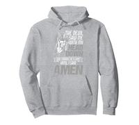 El Diablo me VIO con la Cabeza Abajo hasta Que Dije Amen Veterano Sudadera con Capucha, Unisex para Adultos, Gris Jaspeado, XXL