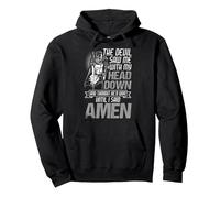 El Diablo me VIO con la Cabeza Abajo hasta Que Dije Amen Veterano Sudadera con Capucha, Unisex para Adultos, Negro, XL