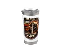 El diablo me vio con la cabeza pensó que había ganado hasta que dije Amén Vaso térmico de acero inoxidable de doble pared