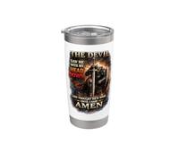 El diablo me vio con la cabeza pensó que había ganado hasta que dije Amén Vaso térmico de acero inoxidable de doble pared