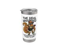 El diablo susurró, yo le susurré de vuelta, divertido dinosaurio aficionado Vaso térmico de acero inoxidable de doble pared
