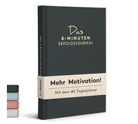 El diario de éxito de 6 minutos en alemán | Logra objetivos enfocados y serenos | Daily planner for more self-reflection and success, A5, undated planner | (German)