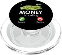 El Dinero está Llamando (Aceptar/Rechazar) Efectivo Gane Dinero PopSockets PopGrip para MagSafe