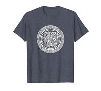 El Dios Creador Viracocha para Creativos, Azteca y Maya Camiseta, Hombre, Azul Jaspeado, S