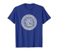 El Dios Creador Viracocha para Creativos, Azteca y Maya Camiseta, Hombre, Azul Real, XL
