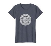 El Dios Creador Viracocha para Creativos, Azteca y Maya Camiseta, Mujer, Azul Jaspeado, S